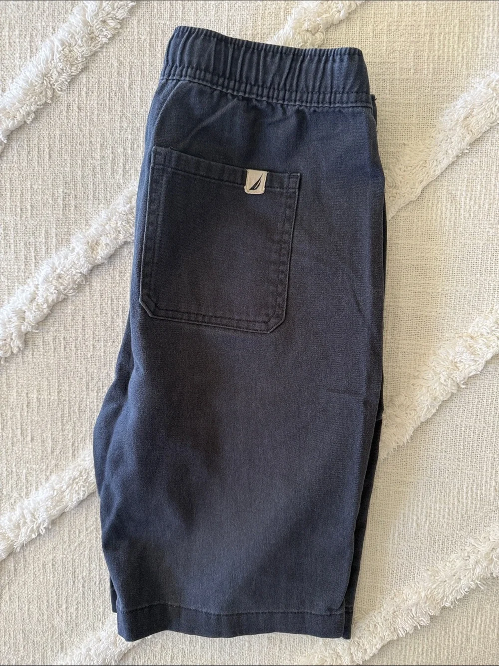 Boy’s Nautical Elastic Waist Casual Shorts - Navy